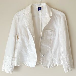 Gap Women's White Linen Cotton Fashion Jacket - 4 - Pre-owned